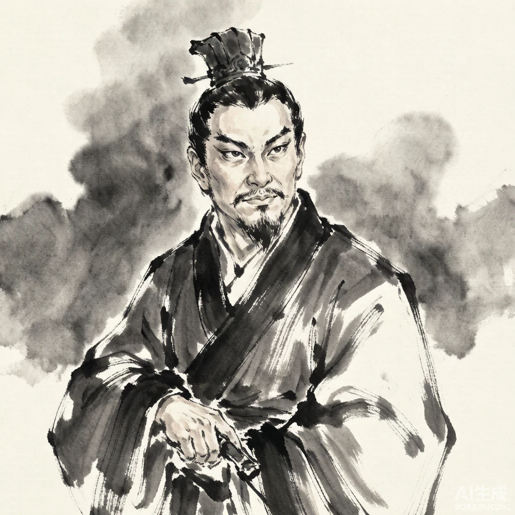 曹操国画风格艺术画像（非真实相貌复原）