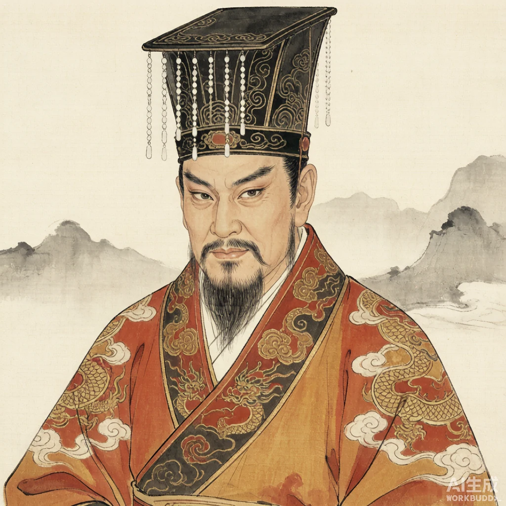 汉武帝国画风格艺术画像（非真实相貌复原）