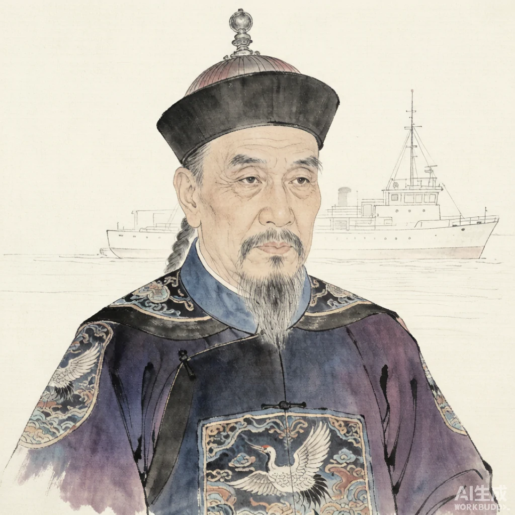 李鸿章国画风格艺术画像（非真实相貌复原）