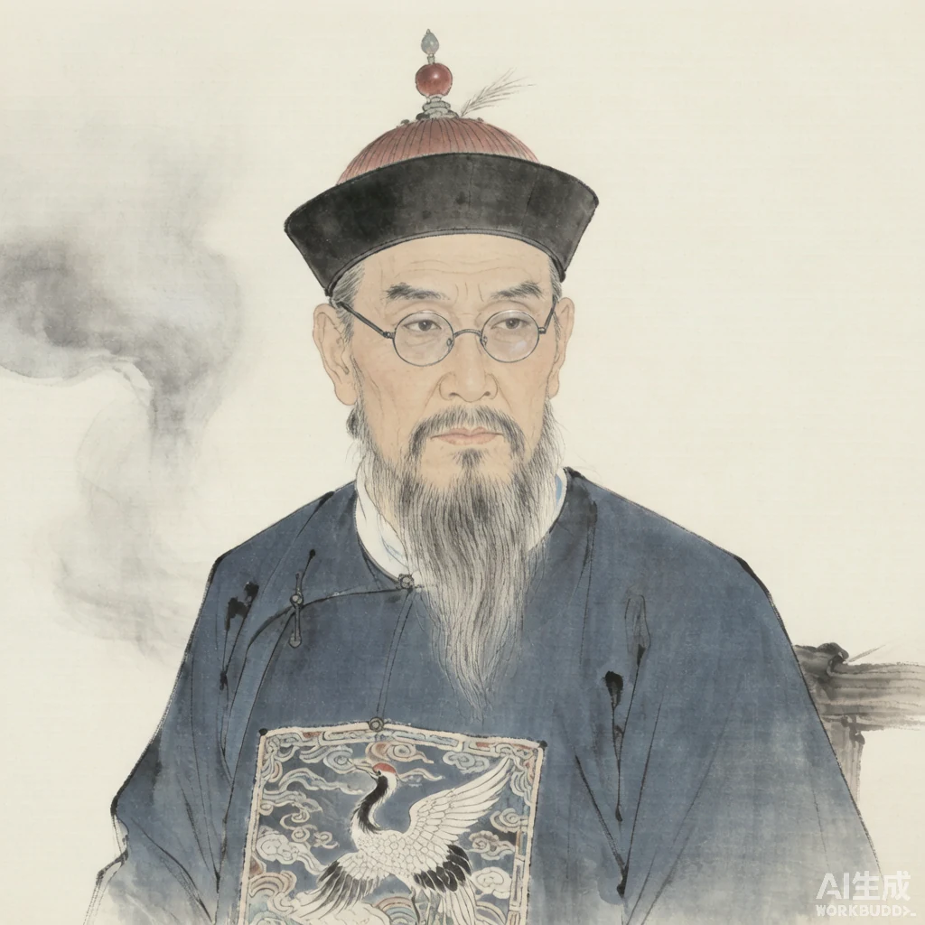 林则徐国画风格艺术画像（非真实相貌复原）