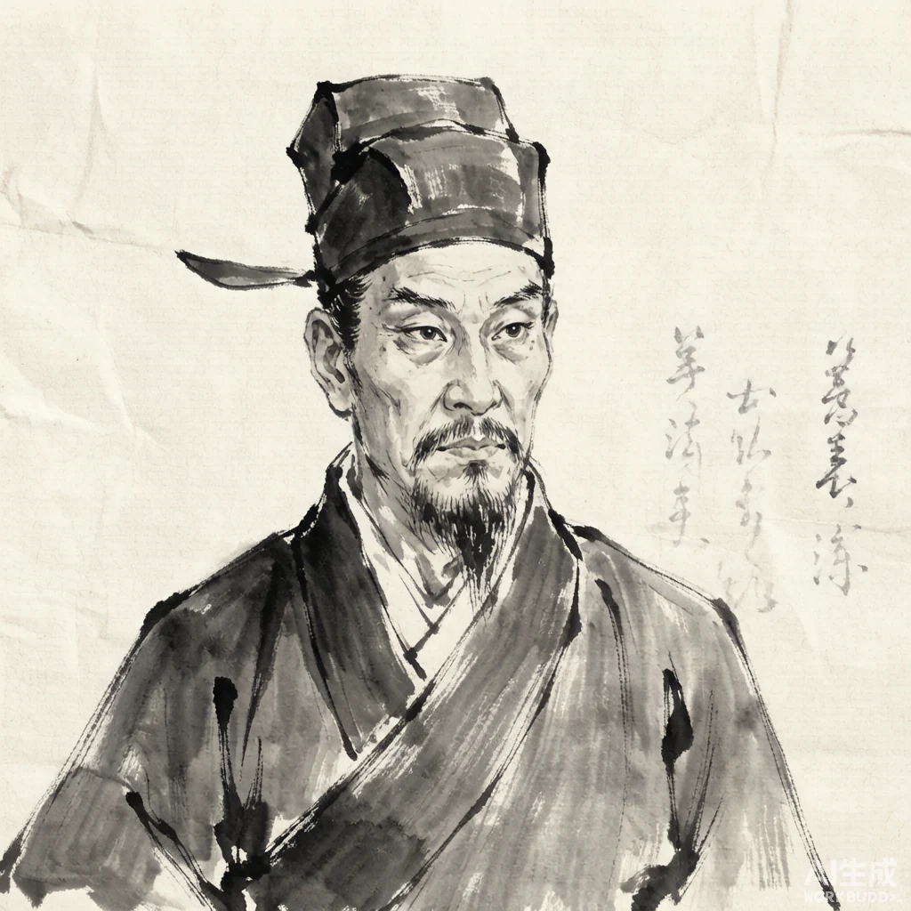 王安石国画风格艺术画像（非真实相貌复原）