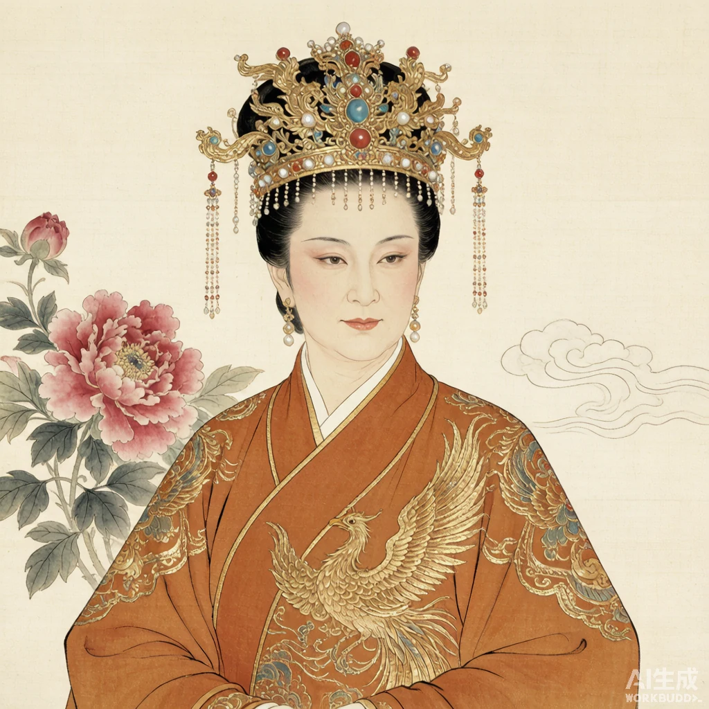 武则天国画风格艺术画像（非真实相貌复原）