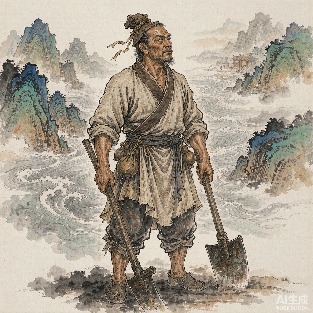 大禹国画风格艺术画像（非真实相貌复原）